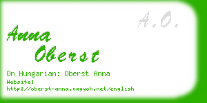 anna oberst business card